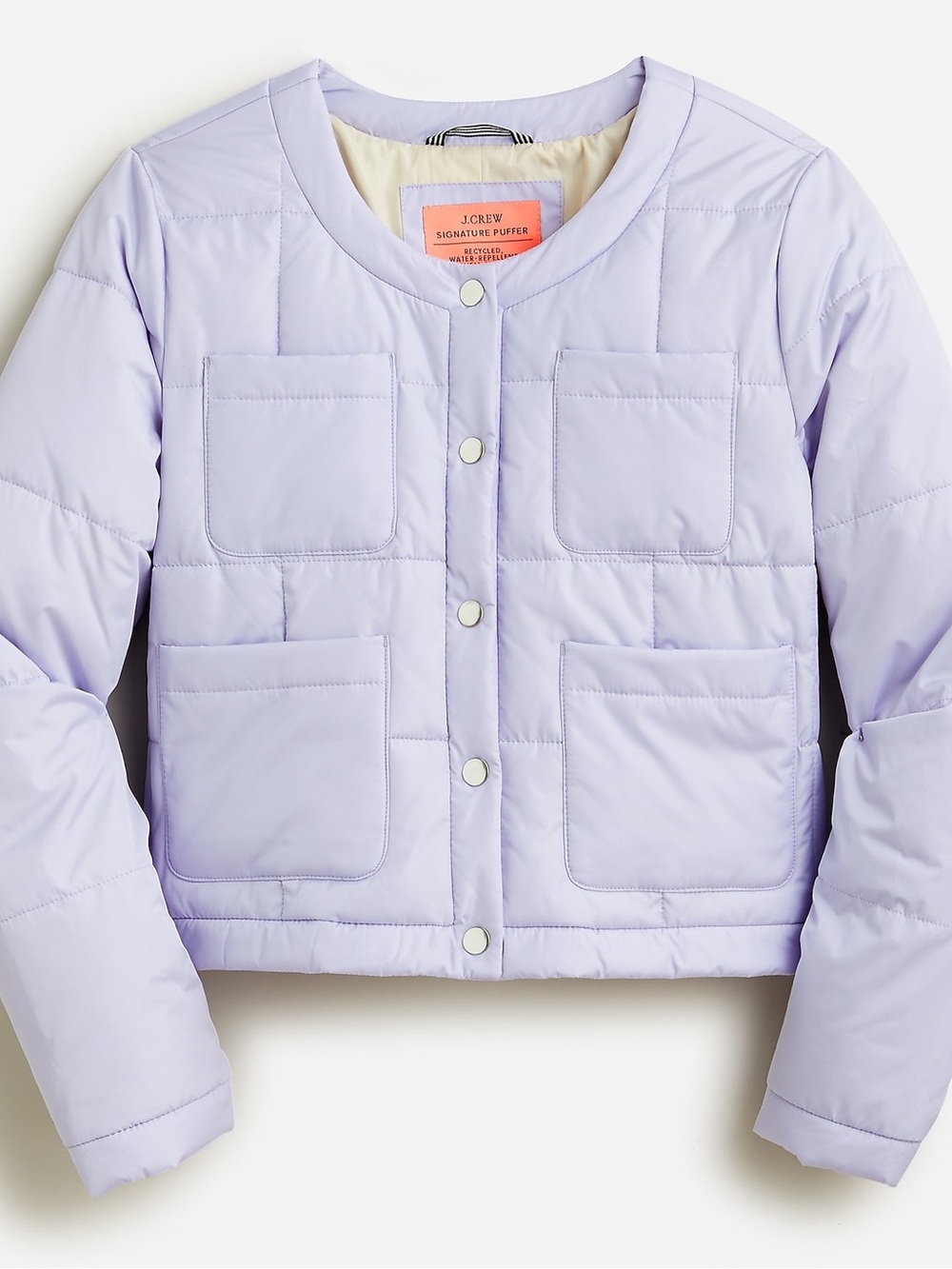 J.Crew Quilted Louisa puffer lady jacket
Light lavender